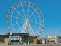 Russia, Republic of Chuvashia, Cheboksary, August 2021: Ferris Wheel Music Wheel on Sovetskaya Embankment