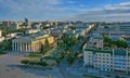 Russia, Republic of Chuvashia, Cheboksary, August 2021: view of the Red Square and the Drama Theater Royalty Free Stock Photo