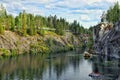 Russia, Republic of Karelia, Ruskeala - August 10, 2023: Marble canyon of the mountain park