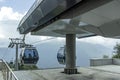 Russia. Rosa Khutor. Krasnaya Polyana. Sochi. 28 July 2018. Streets, cafes and houses of the Russian resort Rosa Khutor