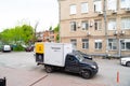 Machine. inscription Russian `cargo Yandex taxi`