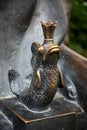 Gold fish monument. legendary fairytale character. Russia, Rostov-on-Don - 29 oct 2019: Monument to a goldfish on Pushkinskaya St