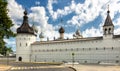 External defensive wall with the Odigidrievskaya tower in the Kremlin in Rostov the Great Royalty Free Stock Photo