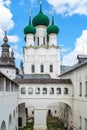 Russia, Rostov, July 2020. View of the Assumption Cathedral, Metropolitan courtyard.