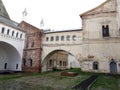 Rostov Kremlin.Detailed view of internal yard and gallery.