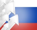 Russia russian flag silver metalic arrows 3d render