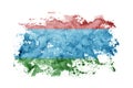 Russia, Russian, Karelia flag background painted on white paper with watercolor Royalty Free Stock Photo