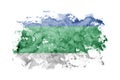 Russia, Russian, Komi flag background painted on white paper with watercolor Royalty Free Stock Photo