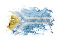 Russia, Russian, Tuva flag background painted on white paper with watercolor Royalty Free Stock Photo