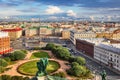 Russia, Saint Petersburg Aerial View from Saint Isaac`s Cathedral in of the city Royalty Free Stock Photo