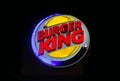 RUSSIA, SAINT PETERSBURG - AUGUST 20, 2022: The inscription Burger King on a black background