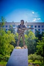 Russia,Saint-Petersburg - 16 August 2020: a monument in honor of the singer Viktor Tsoi. 30th anniversary of death.