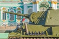 Russia, Saint-Petersburg, August 10, 2017 - tower tank t-70 with