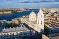 Russia. Saint-Petersburg. Catherine`s Church on Vasilievsky Island. Top View the town