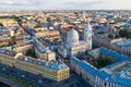 Russia. Saint-Petersburg. Catherine`s Church on Vasilievsky Island. Top View the town