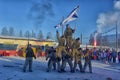 Demonstration performance of the Russian Army landing troops in Royalty Free Stock Photo