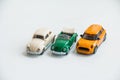 Russia, Saint-Petersburg, February 28, 2019. Hobby collection of obsolete die-cast automobile models. Miniature car toys Royalty Free Stock Photo