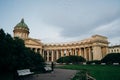 Russia - Saint Petersburg, Kazan cathedral at sunrise, nobody Royalty Free Stock Photo