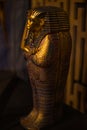 Russia, Saint-Petersburg - March 10, 2023: Pharaoh Tutankhamun statuette in Egypt Museum