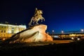 RUSSIA, SAINT-PETERSBURG - May 2, 2015: The Bronze Horseman in St. Petersburg. Monument to Peter the Great in St Royalty Free Stock Photo