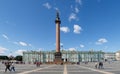 Panorama overlooking the Palace Square and the State Hermitage Museum on a sunny spring day