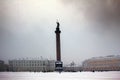 Dvortsovaya square knee-deep snow in a storm