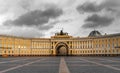 Russia, Saint Petersburg, Palace square, April-19,2020: Palace square without people in cloudy weather. Royalty Free Stock Photo