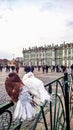 Russia. Saint-Petersburg.  Palace Square and the Winter Palace Royalty Free Stock Photo
