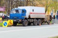 emergency repairs in underground communications going to the roadway of the street