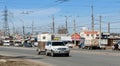 Russia. Samara. -18 April Factory highway, car on the road