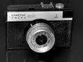 Russia. Samara. April 30, 2017. The old film camera firm of the change on a retro image