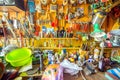 A barn with many old things and a variety of tools on the shelves Royalty Free Stock Photo