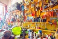 A barn with many old things and a variety of tools on the shelves Royalty Free Stock Photo