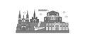 Russia, Samara city skyline isolated vector illustration, icons Royalty Free Stock Photo