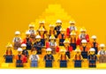 SAMARA, DECEMBER 18, 2019. Constructor Lego City large team of builders - miners