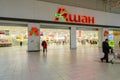 Interior in the Auchan shopping center.