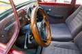 interior of a retro car Moskvich 401 close-up