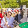 an ethno-historical holiday with a reconstruction of the battle of Timur and Tokhtamysh in 1391. Joint photo with the participant