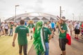 A group of Mexican football fans celebrating the World Cup