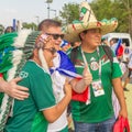 A group of Mexican football fans celebrating the World Cup