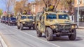 Samara, May 2018: Army special armored vehicle `Tiger` in the city