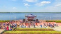 Celebration of graduates of city schools on the Volga embankment