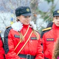 Portrait of a girl from the cadet corps of Mordovia EMERCOM of Russia. Royalty Free Stock Photo