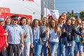 A group of spectators at the festival in Gagarin`s Park