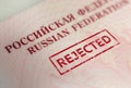 Russia Sanctions and banned russian people, Russian Federation passports with seal rejected