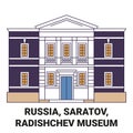 Russia, Saratov, Radishchev Museum travel landmark vector illustration