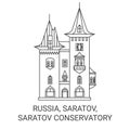 Russia, Saratov, Saratov Conservatory travel landmark vector illustration