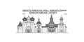 Russia, Sergiev Posad city skyline isolated vector illustration, icons