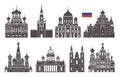 Russia set. Isolated Russia architecture on white background