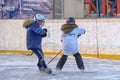 Children with hockey sticks playing hockey at the festival